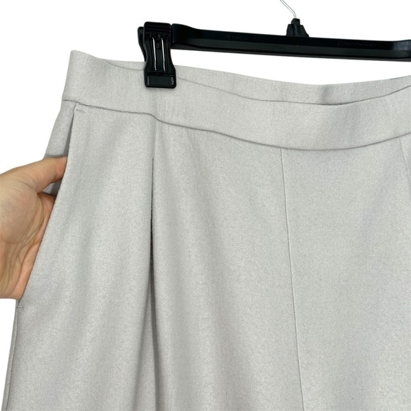 NWT Eileen Fisher Boiled Wool Jersey High Waisted Wide-Leg Pants in Chalk Size L - Picture 5 of 15